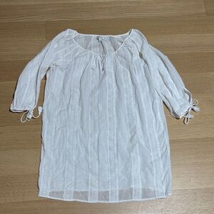 J. Crew White Blouse with Lace Detail